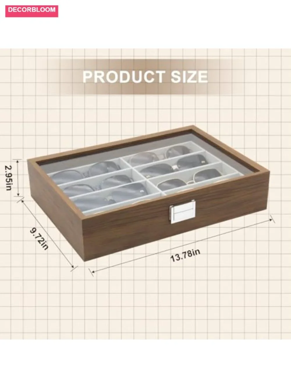 PU Leather Sunglass Organizer Eyewear Display Tray Case